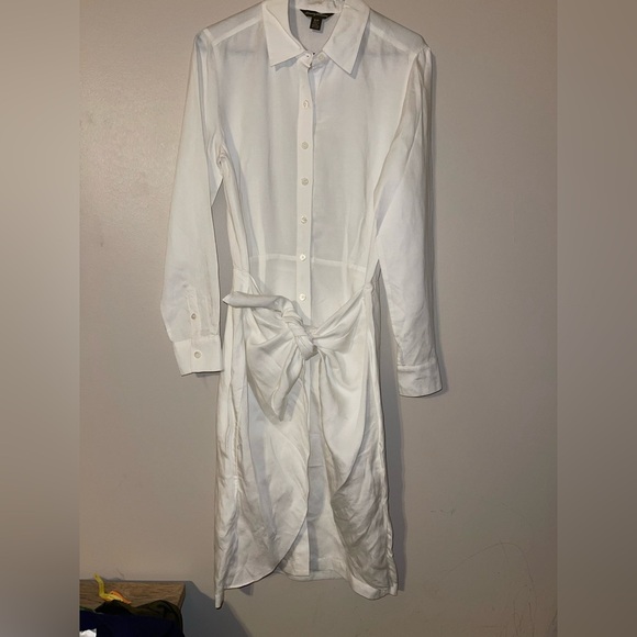 Tommy Bahama Dresses & Skirts - Tommy Bahama White Midi Tie Front Dress Linen Blend S